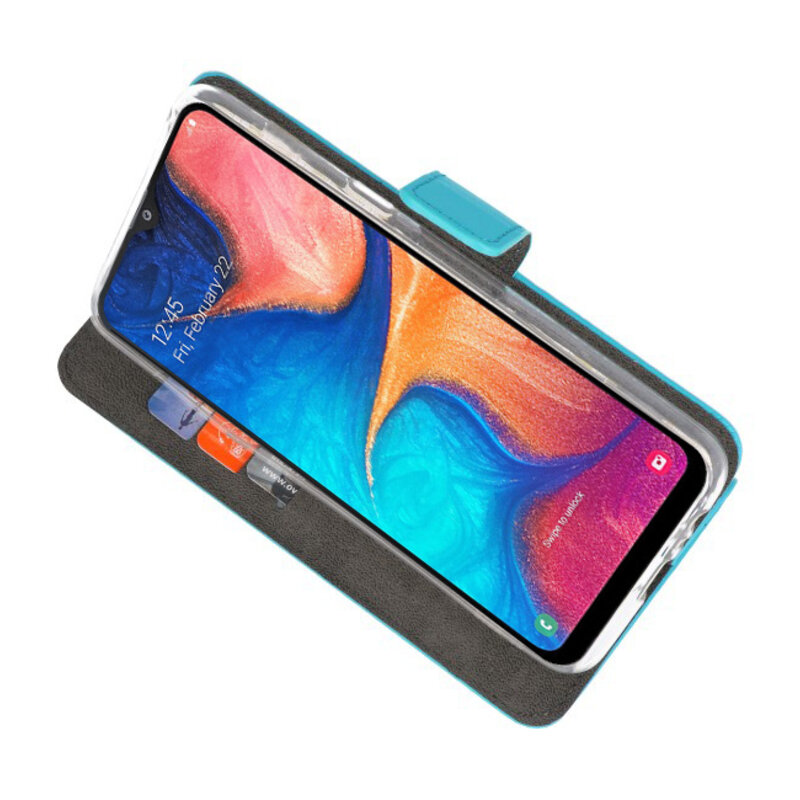Fundas Wallet Case para Samsung Galaxy A20 Azul