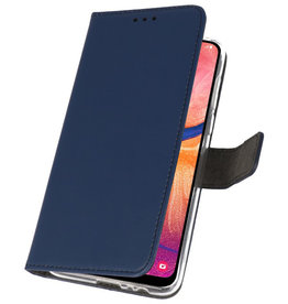 Wallet Cases Hülle für Samsung Galaxy A20 Navy