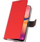 Etuis portefeuille Etui pour Samsung Galaxy A20 Rouge