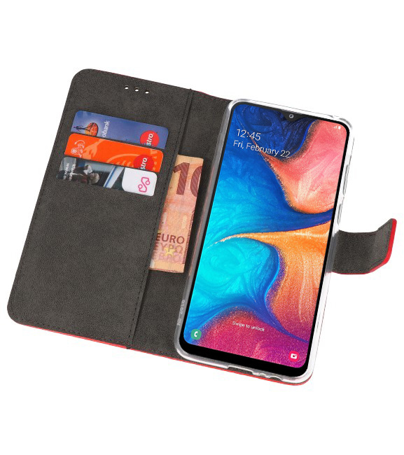 Etuis portefeuille Etui pour Samsung Galaxy A20 Rouge