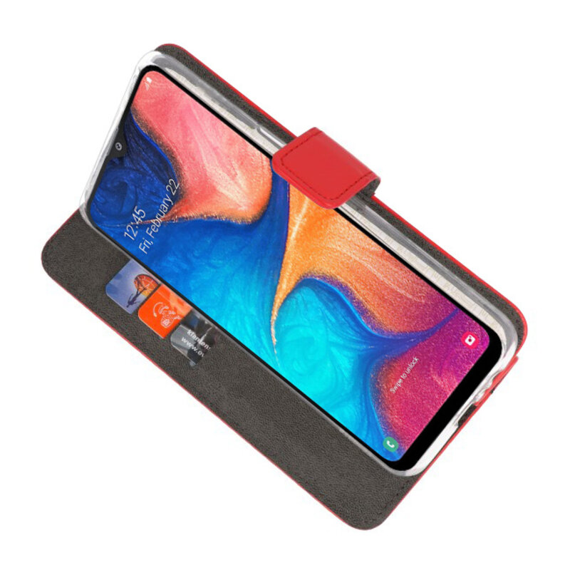 Custodia a Portafoglio per Samsung Galaxy A20 Rosso