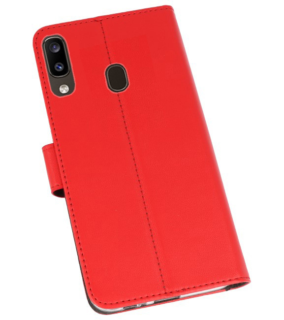 Funda Cartera Funda para Samsung Galaxy A20 Rojo