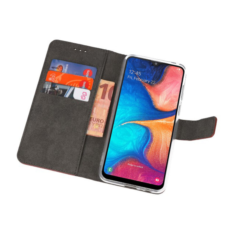 Funda Wallet Funda para Samsung Galaxy A20 Marrón