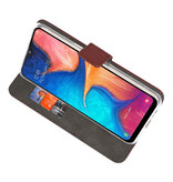 Funda Wallet Funda para Samsung Galaxy A20 Marrón