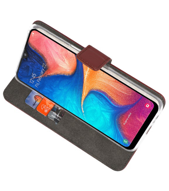 Wallet Cases Hülle für Samsung Galaxy A20 Brown