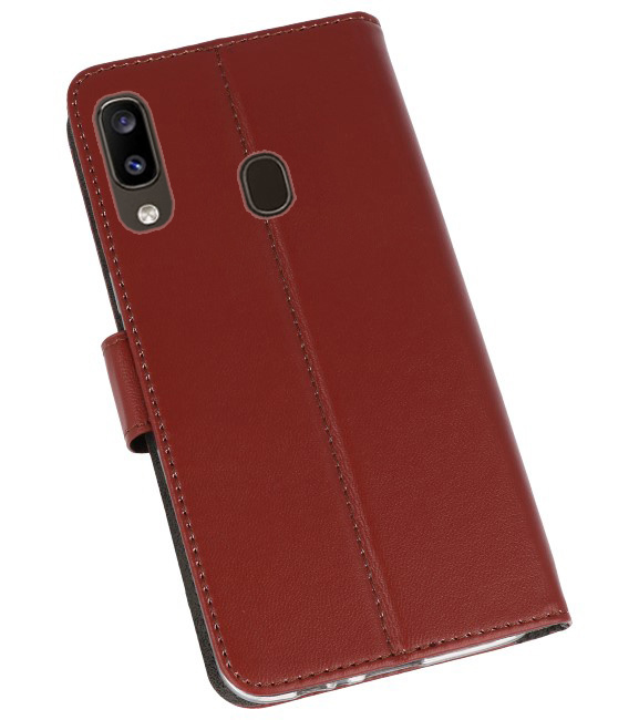 Etuis portefeuille Etui pour Samsung Galaxy A20 Brown