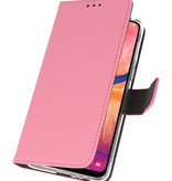 Wallet Cases Hülle für Samsung Galaxy A20 Pink