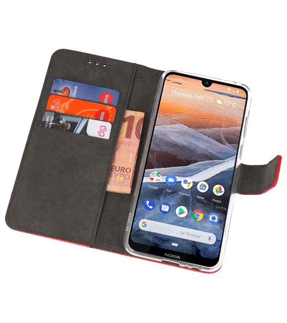 Wallet Cases Hoesje voor Nokia 3.2 Rood