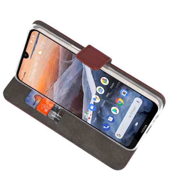 Funda Cartera Funda Para Nokia 3.2 Marrón