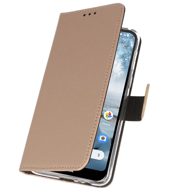 Wallet Cases Hoesje voor Nokia 4.2 Goud