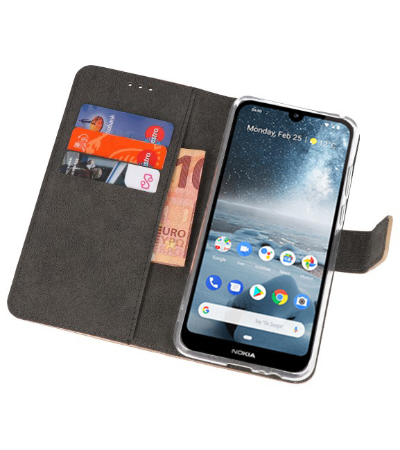 Wallet Cases Hoesje voor Nokia 4.2 Goud