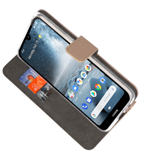 Wallet Cases Hoesje voor Nokia 4.2 Goud