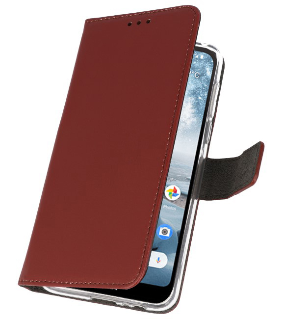 Casos Funda Cartera para Nokia 4.2 Marrón