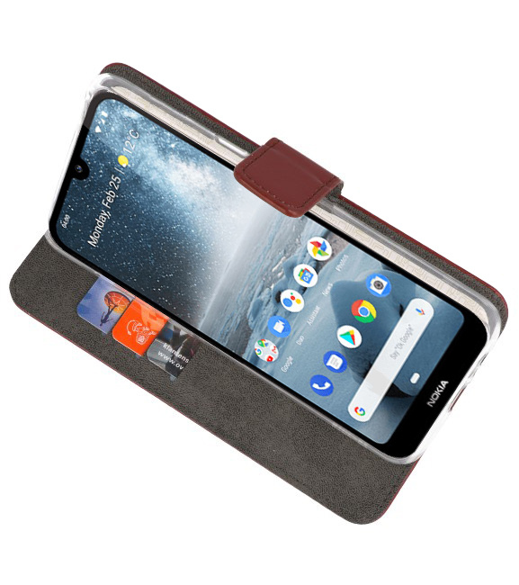 Wallet Cases Hoesje voor Nokia 4.2 Bruin