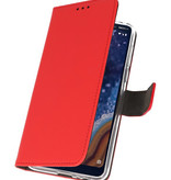 Wallet Cases Hoesje voor Nokia 9 PureView Rood