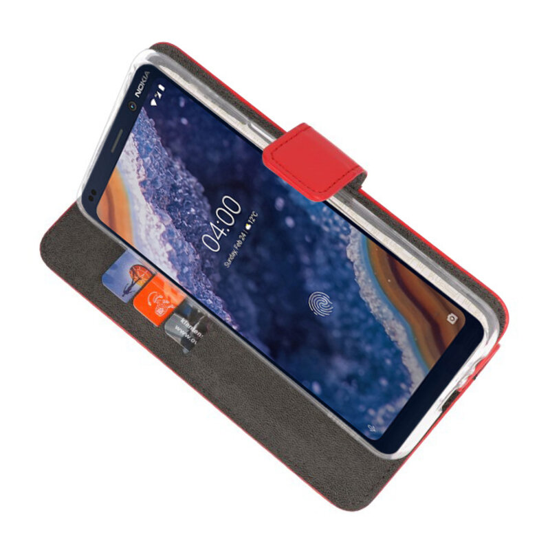 Etuis portefeuille Etui pour Nokia 9 PureView Rouge