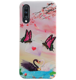 Butterfly Design Hardcase Bagcover til Samsung Galaxy A70