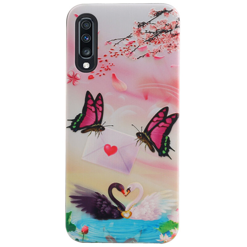 Butterfly Design Hardcase Bagcover til Samsung Galaxy A70