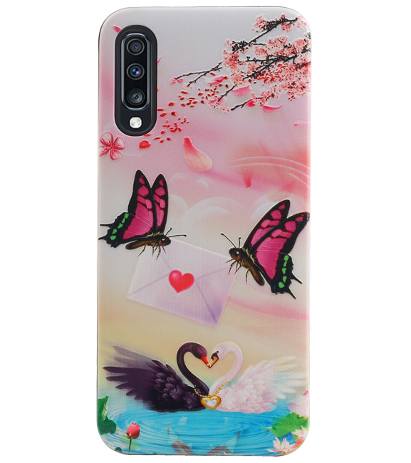 Butterfly Design Hardcase Bagcover til Samsung Galaxy A70