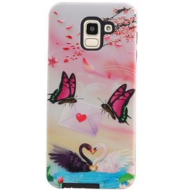 Funda rígida con diseño de mariposa para Samsung Galaxy J6