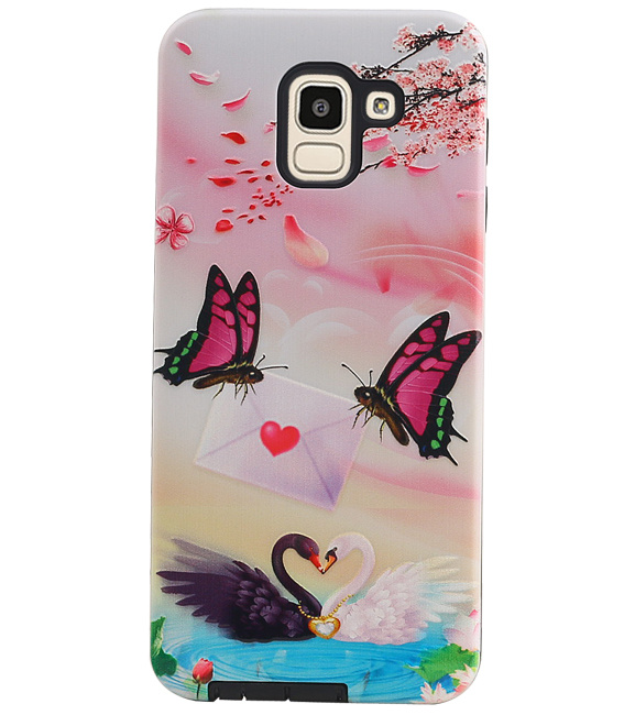 Butterfly Design Hardcase Bagcover til Samsung Galaxy J6