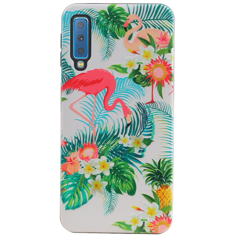 Flamingo Design Hardcase Bagcover til Samsung Galaxy A7 2018