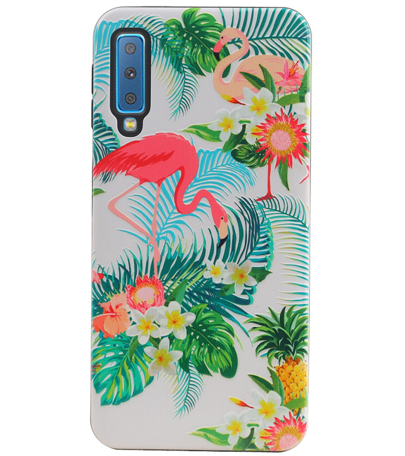 Coque arrière Flamingo Design pour Samsung Galaxy A7 2018