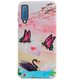 Butterfly Design Hardcase Backcover for Samsung Galaxy A7 2018