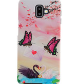 Carcasa trasera con diseño de mariposa para Samsung Galaxy J6 Plus