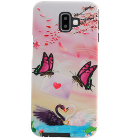 Butterfly Design Hardcase Bagcover til Samsung Galaxy J6 Plus