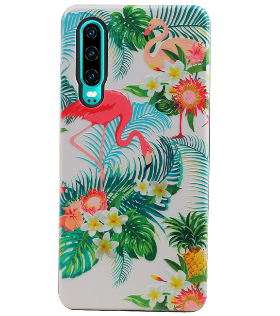 Tapa trasera rígida de diseño Flamingo para Huawei P30