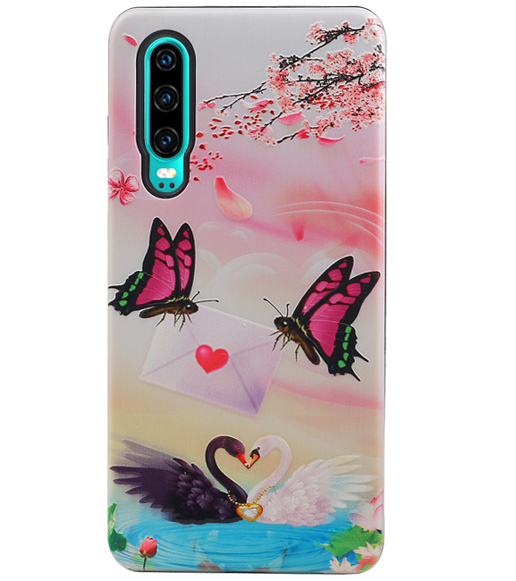 Butterfly Design Hardcase Bagcover til Huawei P30