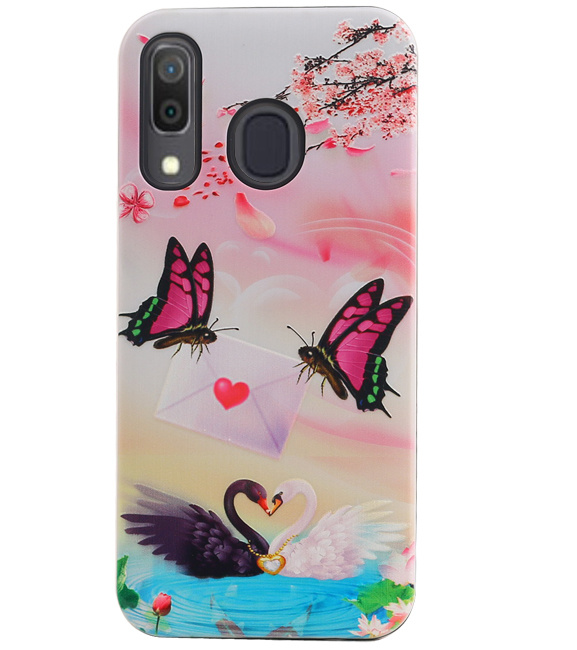 Butterfly Design Hardcase Bagcover til Samsung Galaxy A30