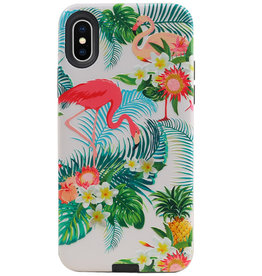 Flamingo Design Hardcase Bagcover til iPhone X / XS