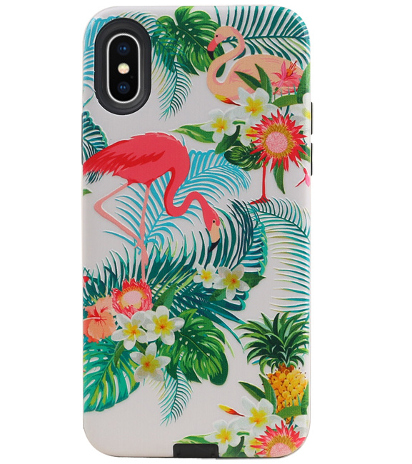 Coque arrière Flamingo Design pour iPhone X / XS