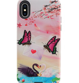 Butterfly Design Hardcase Bagcover til iPhone X / XS