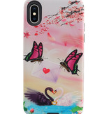 Funda rígida con diseño de mariposa para iPhone X / XS