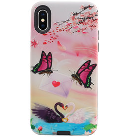 Funda rígida con diseño de mariposa para iPhone X / XS