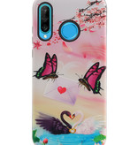 Cubierta trasera rígida con diseño de mariposa para Huawei Nova 4E