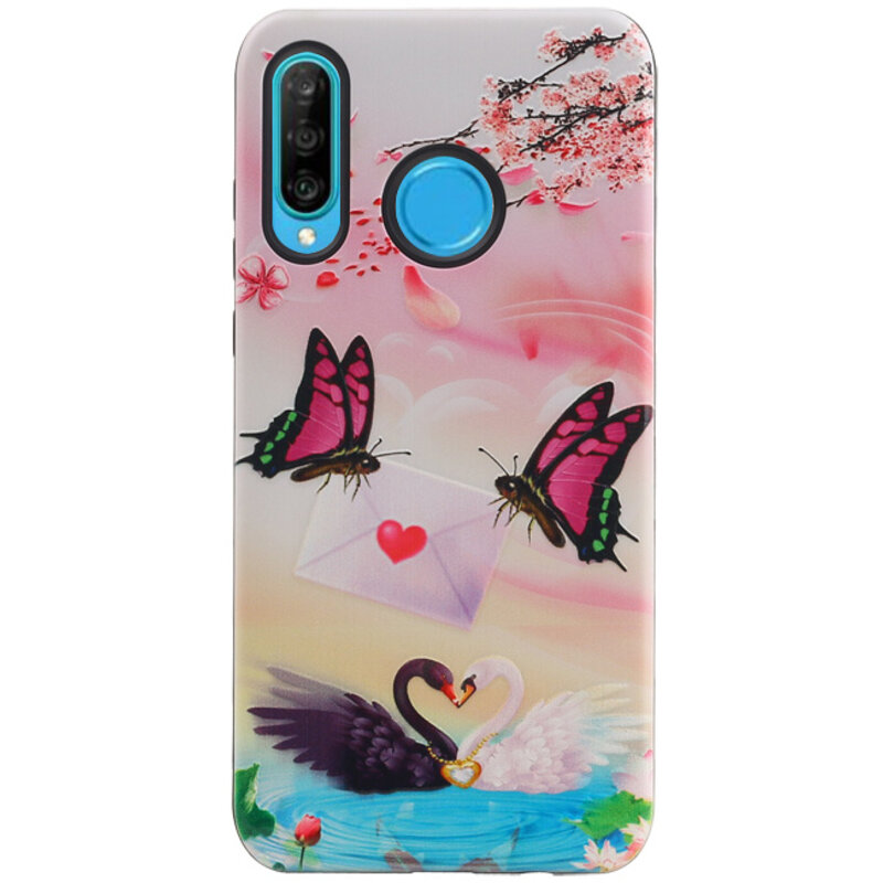 Butterfly Design Hardcase Backcover für Huawei Nova 4E