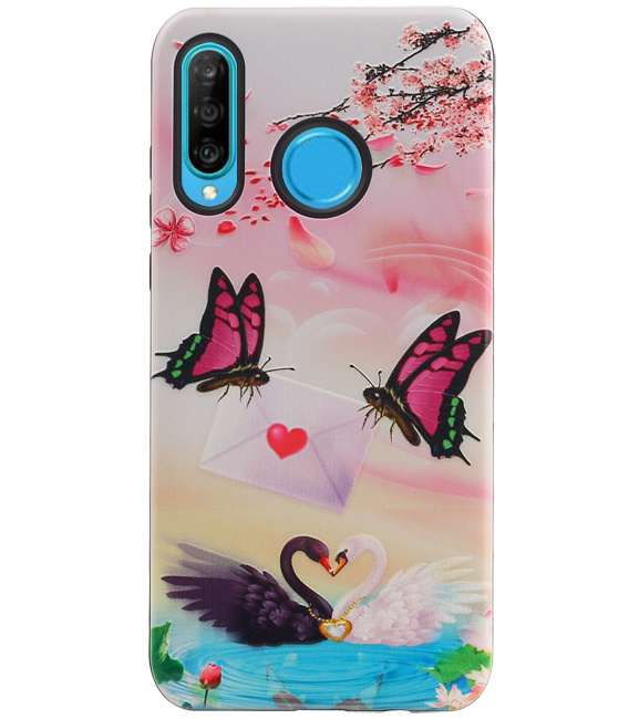 Butterfly Design Hardcase Backcover für Huawei Nova 4E