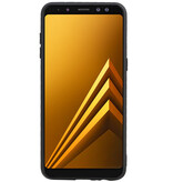 Grip Stand Backcover Hardcase per Samsung Galaxy A8 (2018) Nero