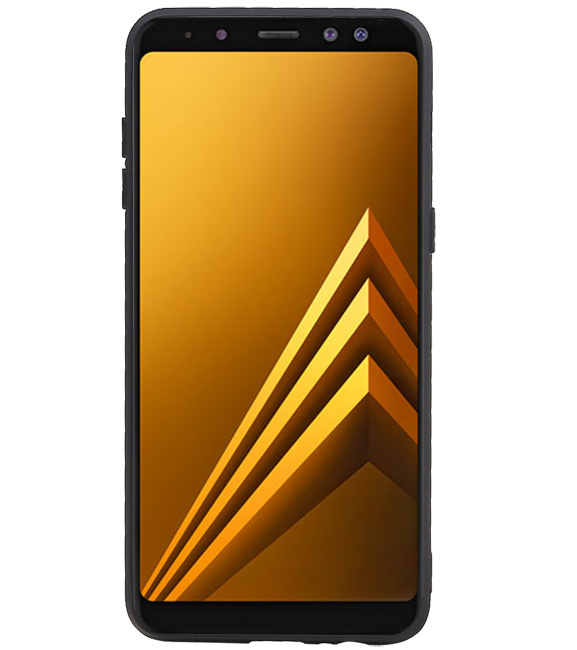 Grip Stand Hardcase Backcover für Samsung Galaxy A8 (2018) Schwarz