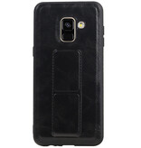 Grip Stand Hardcase Backcover für Samsung Galaxy A8 (2018) Schwarz