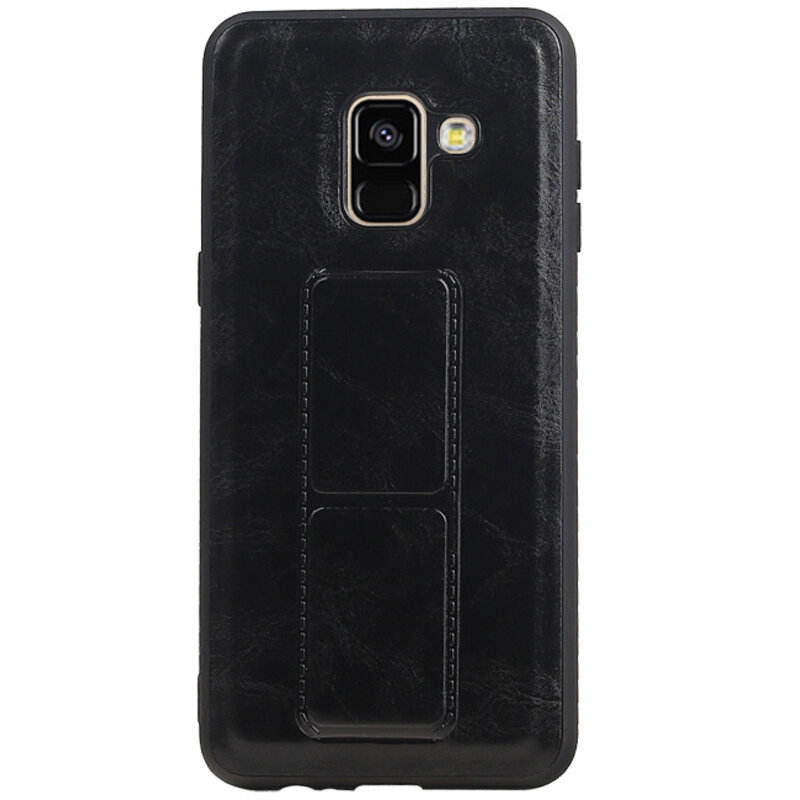 Grip Stand Backcover Hardcase per Samsung Galaxy A8 (2018) Nero