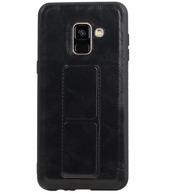 Grip Stand Backcover Hardcase per Samsung Galaxy A8 (2018) Nero