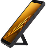 Grip Stand Hardcase Backcover für Samsung Galaxy A8 (2018) Schwarz