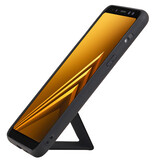 Grip Stand Backcover Hardcase per Samsung Galaxy A8 (2018) Nero