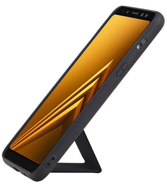 Grip Stand Hardcase Bagcover til Samsung Galaxy A8 (2018) Sort