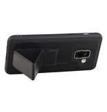 Grip Stand Hardcase Backcover für Samsung Galaxy A8 (2018) Schwarz